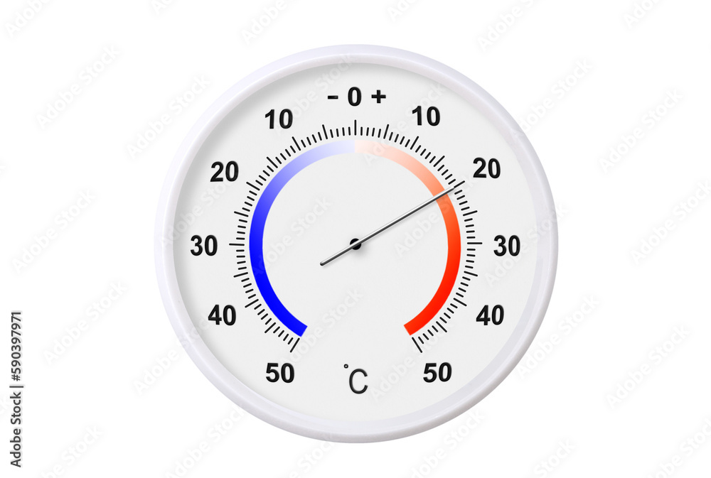 Celsius scale thermometer isolated on transparent background. Ambient temperature plus 20 degrees Celsius scale thermometer isolated on transparent background. Ambient temperature plus 20 degrees