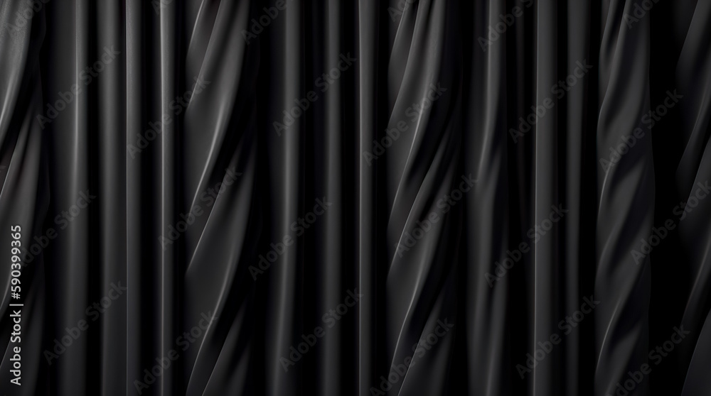 Black abstract background design. Modern wavy line pattern. blank space for text. Generative AI Black abstract background design. Modern wavy line pattern. blank space for text. Generative AI