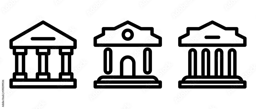 bank icon or logo isolated sign symbol vector illustration - high quality black style vector icons