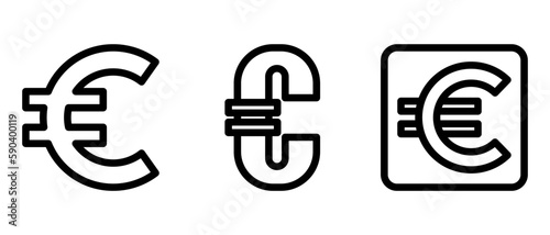 euro icon or logo isolated sign symbol vector illustration - high quality black style vector icons
