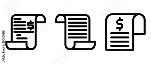 invoice icon or logo isolated sign symbol vector illustration - high quality black style vector icons