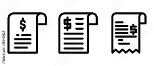 invoice icon or logo isolated sign symbol vector illustration - high quality black style vector icons