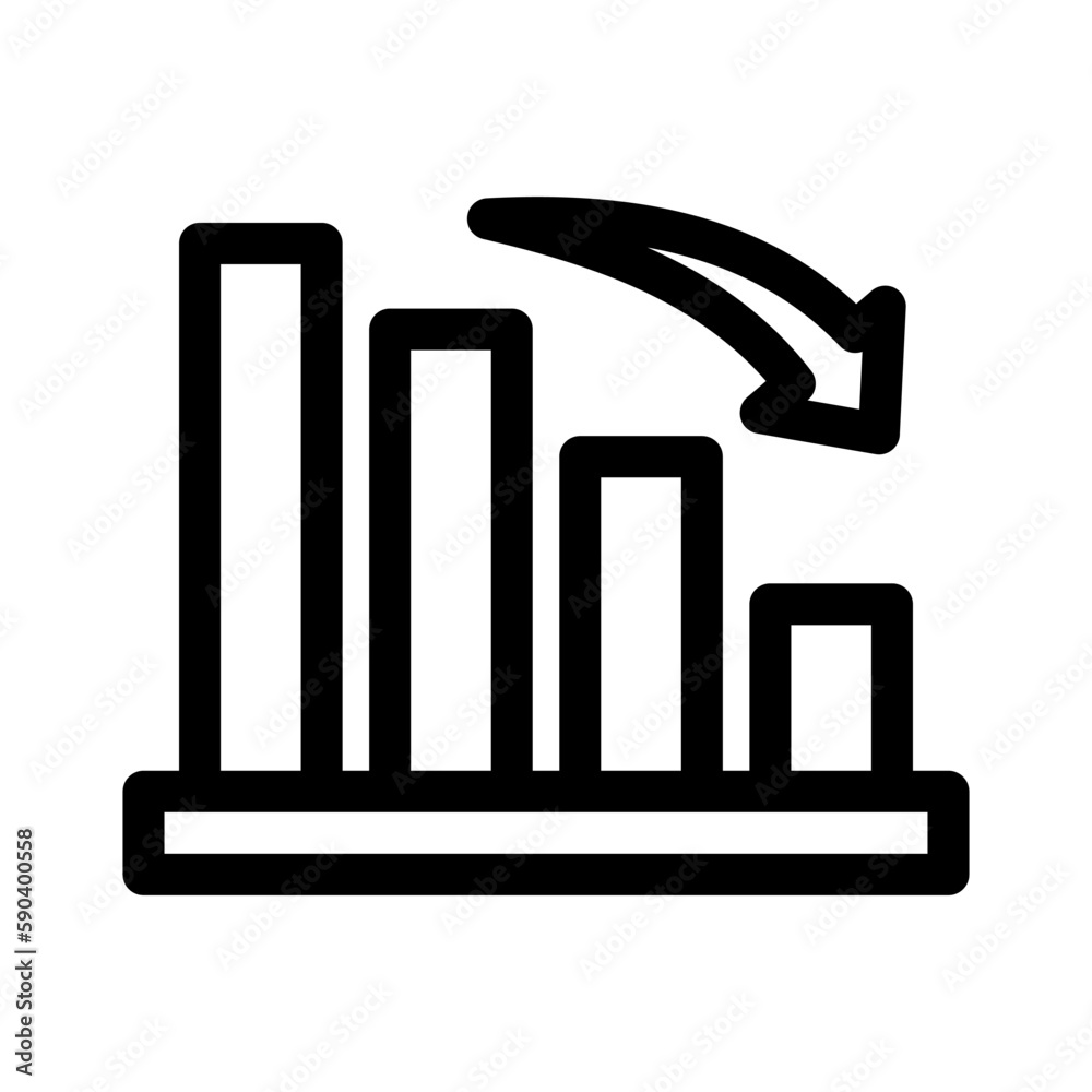 loss chart icon or logo isolated sign symbol vector illustration - high quality black style vector icons loss chart icon or logo isolated sign symbol vector illustration - high quality black style vector icons