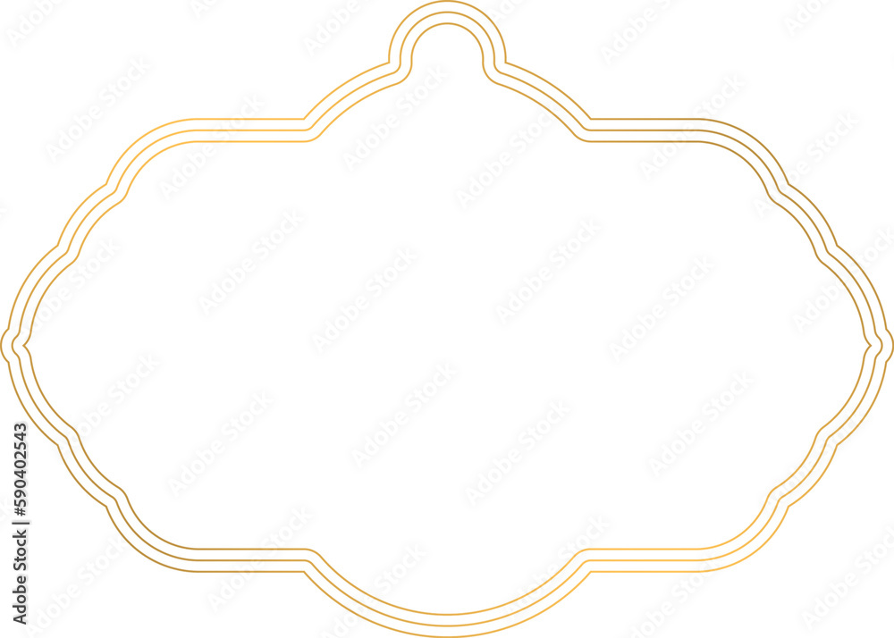 gold frame on a transparent background