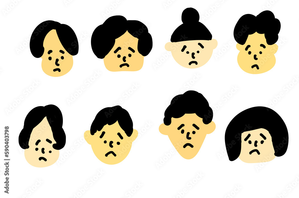 困った顔のセット