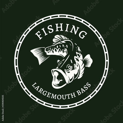 largemouth bass fishing logo