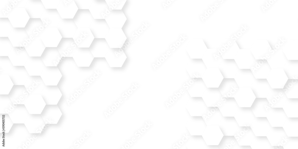 Abstract 3d background with cubes Abstract background with hexagons and 3d Hexagonal structure futuristic white background and Embossed Hexagon , honeycomb white Background ,light and shadow ,Vector.