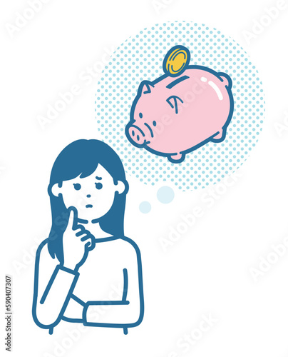 Illustration of a woman with money troubles