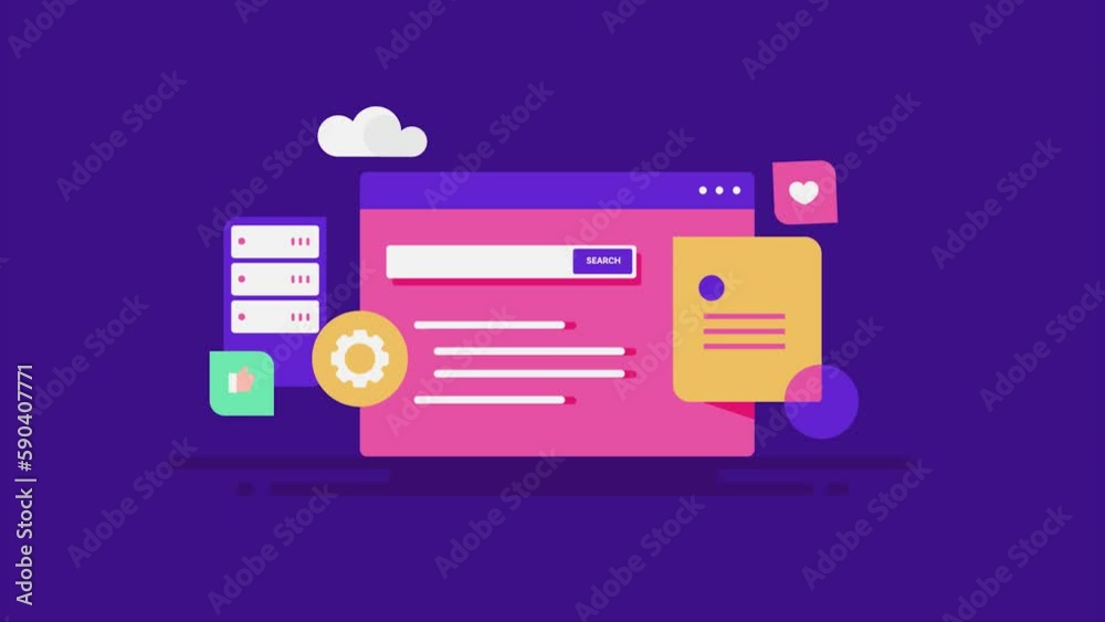Cloud storage service technology dashboard interface video animation. Cloud storage service technology dashboard interface video animation.