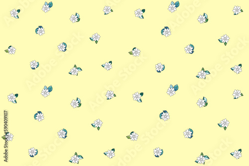 pattern with flowers floret illustration pastel color