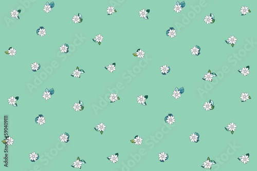 pattern with flowers floret illustration pastel color