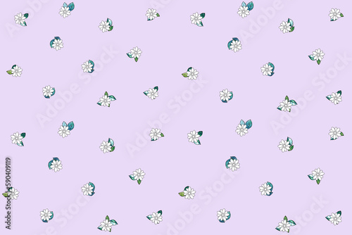 pattern with flowers floret illustration pastel color