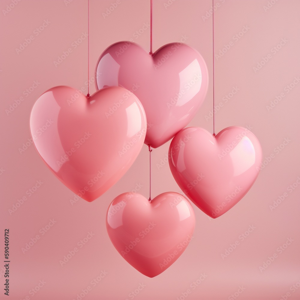 pink hearts on a pink background