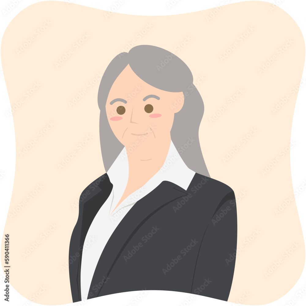 The Elderly Seventies Grandmother Nanny Character Face Avatar The Elderly Seventies Grandmother Nanny Character Face Avatar