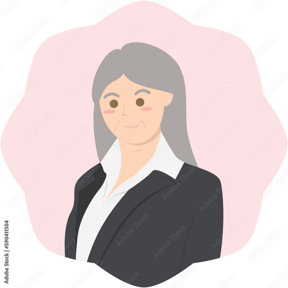 The Elderly Seventies Grandmother Nanny Character Face Avatar The Elderly Seventies Grandmother Nanny Character Face Avatar
