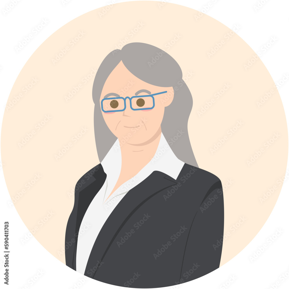 The Elderly Seventies Grandmother Character Face Nanny Avatar Glasses The Elderly Seventies Grandmother Character Face Nanny Avatar Glasses