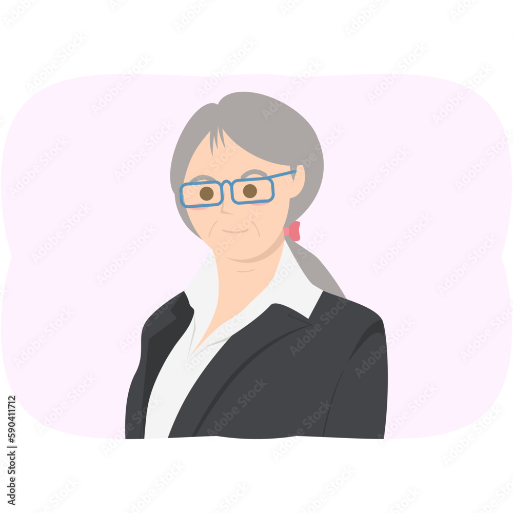 The Elderly Seventies Grandmother Character Face Nanny Avatar Glasses The Elderly Seventies Grandmother Character Face Nanny Avatar Glasses