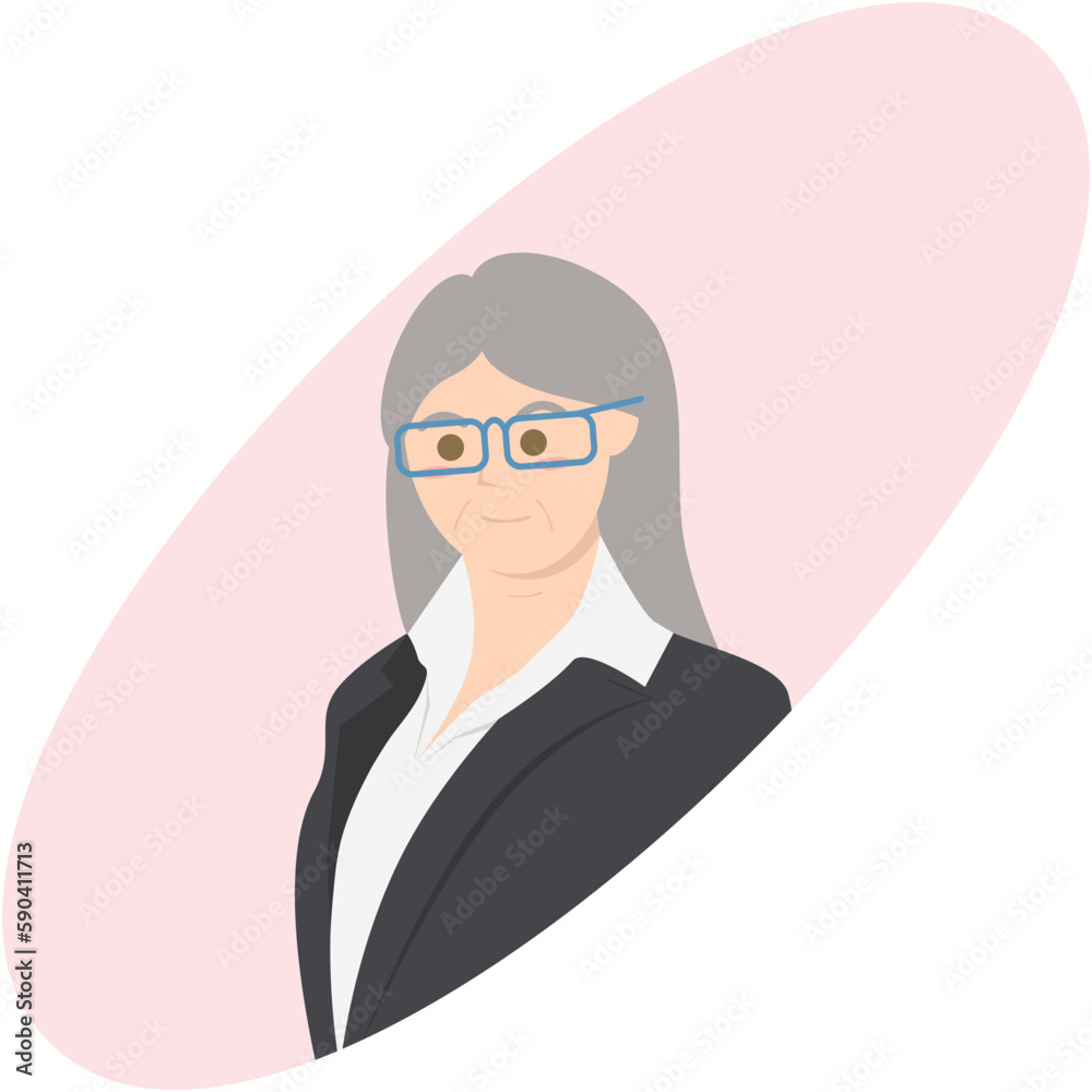 The Elderly Seventies Grandmother Character Face Nanny Avatar Glasses The Elderly Seventies Grandmother Character Face Nanny Avatar Glasses