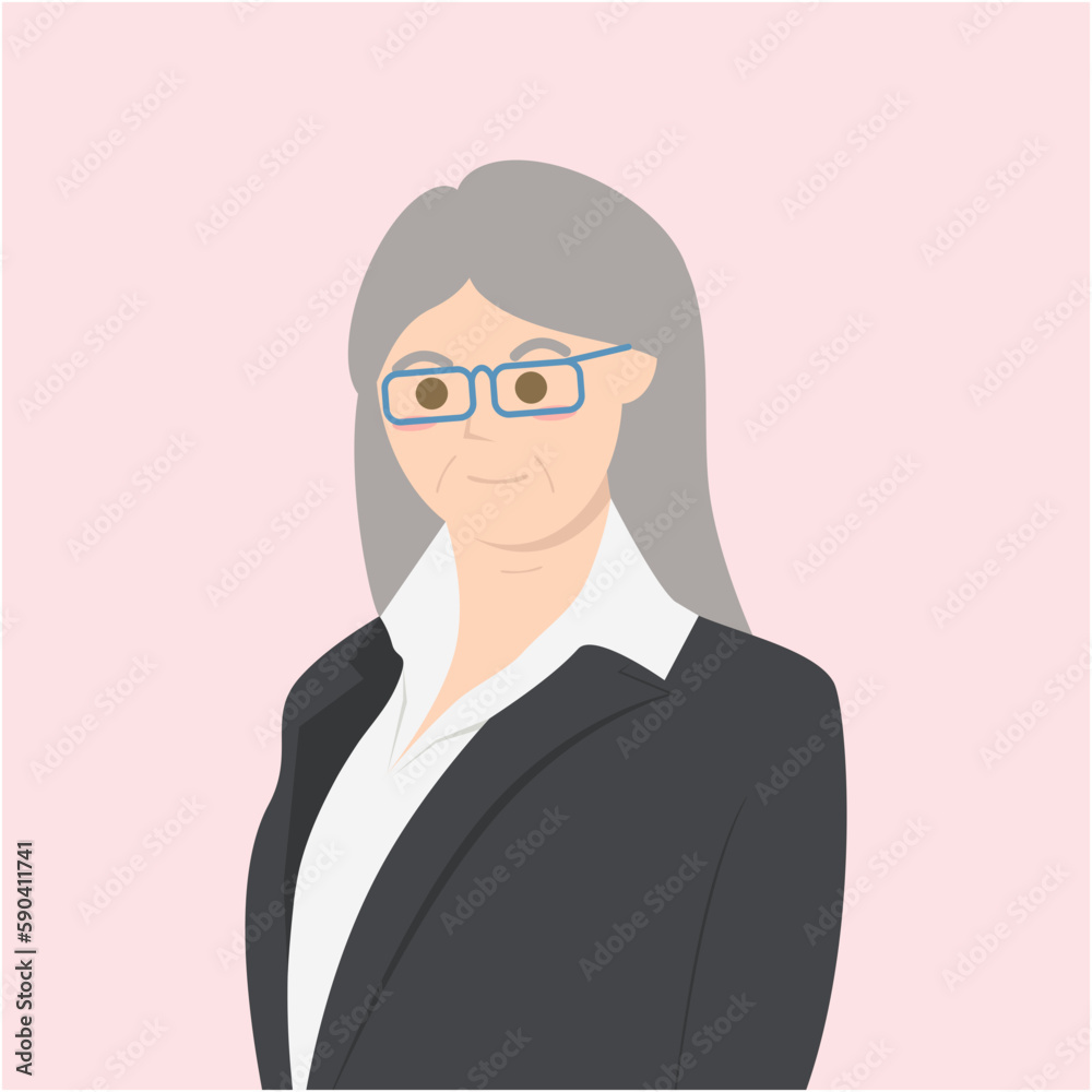 The Elderly Seventies Grandmother Character Face Nanny Avatar Glasses The Elderly Seventies Grandmother Character Face Nanny Avatar Glasses