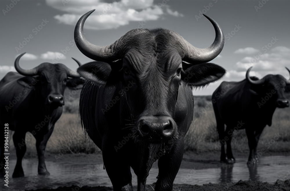 Naklejka premium Wasserbüffel, Water buffalo