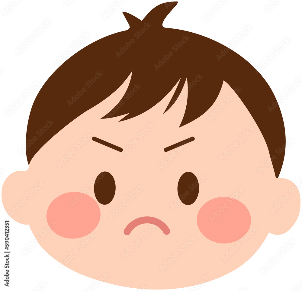 Obraz premium Angry Baby boy Emoji