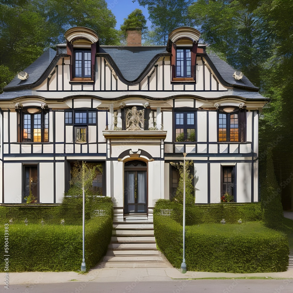 Art Nouveau house14, Generative AI