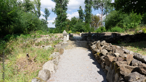 Ruins of the Sudeten village of Lučina in the Czech Republic