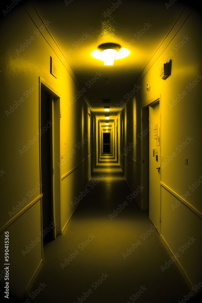 liminal space dreamcore weirdcore long empty corridor with no windows