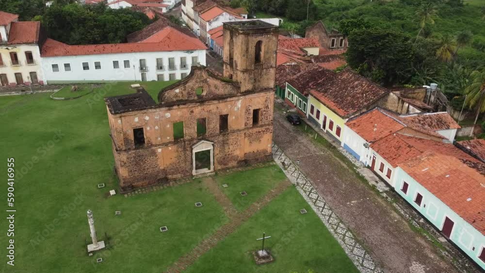 Alcântara Colonial Casarões Igrejas Ruínas Abandonado São Luís Maranhão Brasil Colônia IPHAN Histórico Escravista Escravos História Brasileira Arquitetura Telhado Aéreo Drone Viagem Turismo Turístico