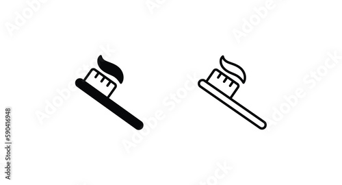 Toothbrush icon design with white background stock illustration