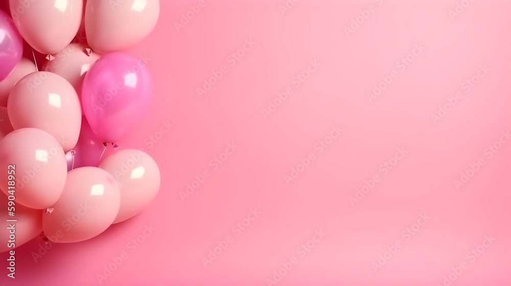 pink balloons on a pink background