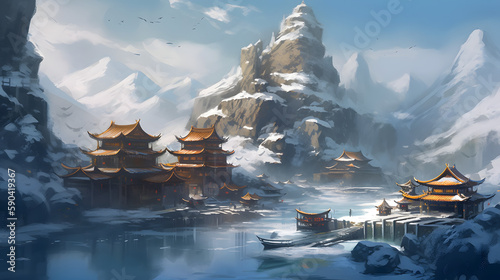 Exploring the Majestic Mountains and Rich Cultures of the Water Tribe - AI Art