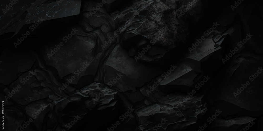 Dark black slate background or texture. Black or dark gray rough grainy stone texture background. black texture .