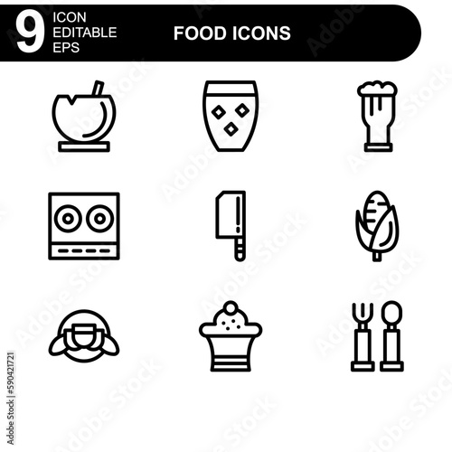 food icon or logo isolated sign symbol vector illustration - high quality black style vector icons 