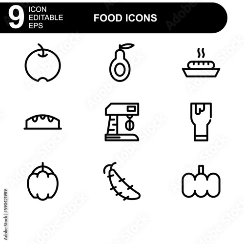 food icon or logo isolated sign symbol vector illustration - high quality black style vector icons