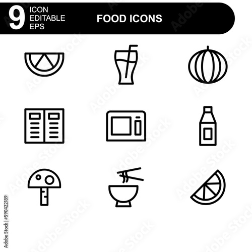 food icon or logo isolated sign symbol vector illustration - high quality black style vector icons
