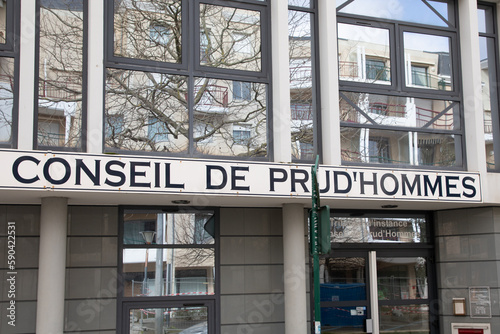 Fototapeta Naklejka Na Ścianę i Meble -  conseil de prud'hommes french text sign on building office facade wall means in france consulting tribunals