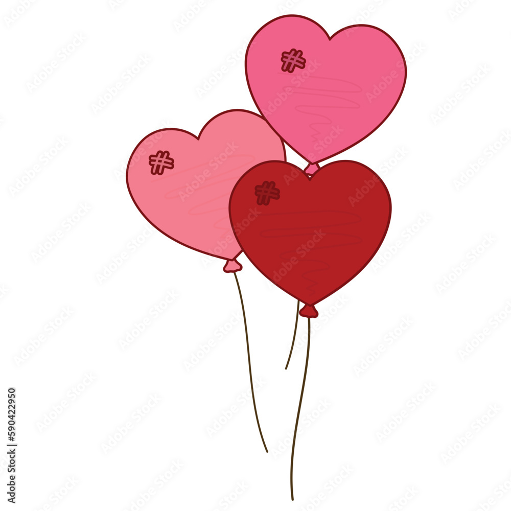 Valentine's heart balloons, balloon bouquet.