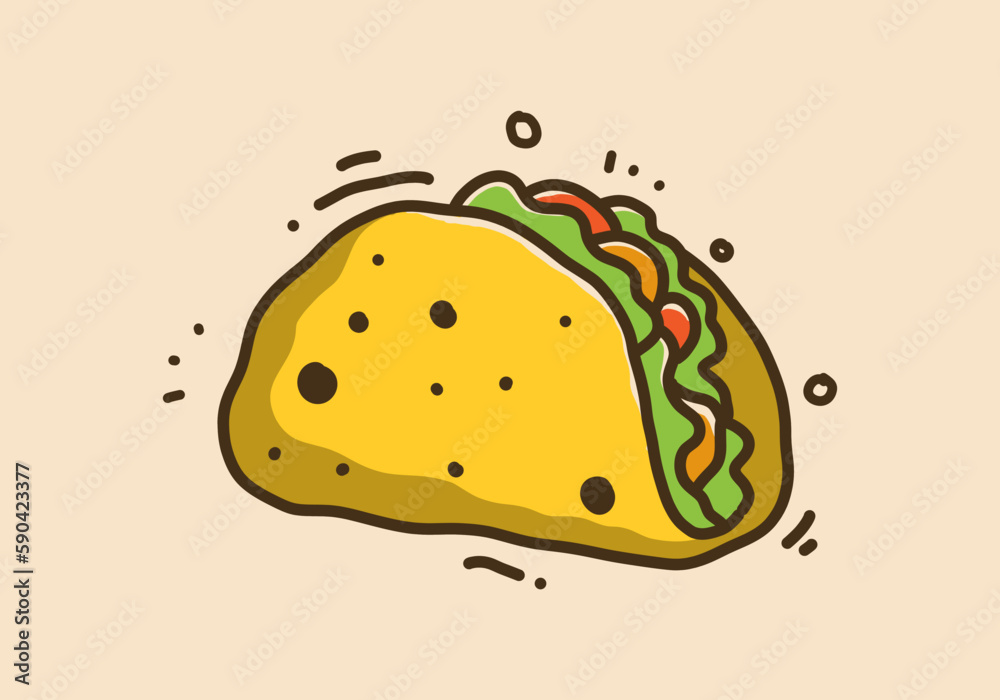 Hand drawing design of mexican food tacos Hand drawing design of mexican food tacos