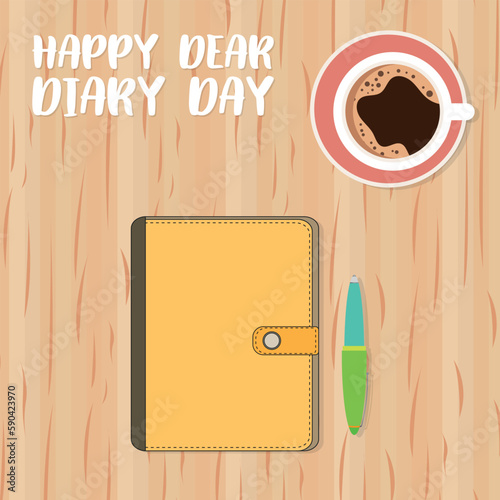 dear diary day. Design suitable for greeting card poster and banner