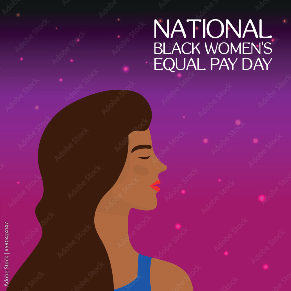 national black women's equal pay day. Design suitable for greeting card poster and banner