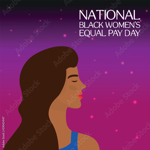 national black women's equal pay day. Design suitable for greeting card poster and banner