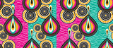 African wax print pattern. seamless beautiful Kitenge, chitenge, dutch wax, and Angara style. fashion design in colorful. geometric abstract water drop pattern. African Wax Print Fabric.