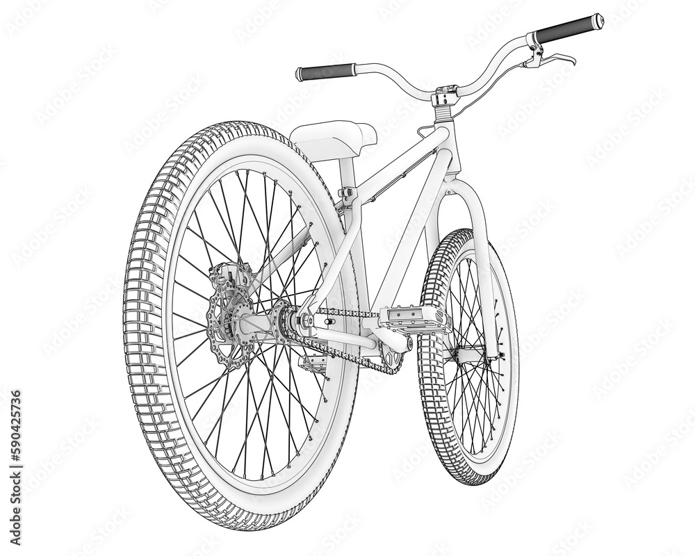 Fototapeta premium Realistic bike isolated on transparent background. 3d rendering - illustration