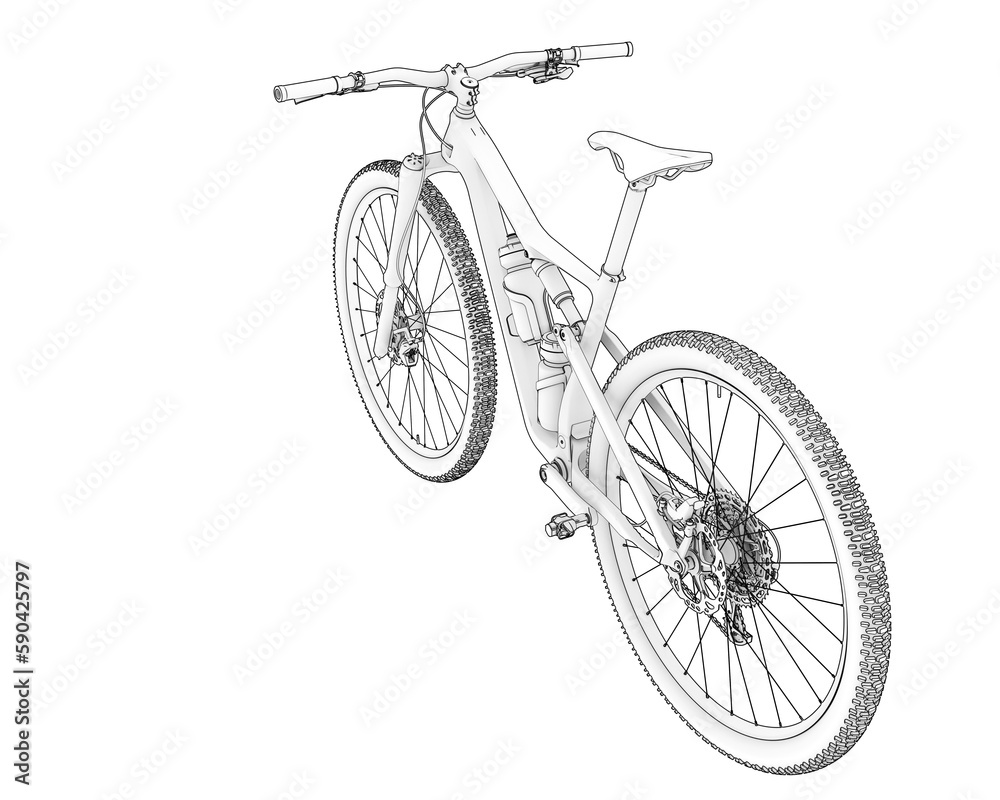 Fototapeta premium Realistic bike isolated on transparent background. 3d rendering - illustration
