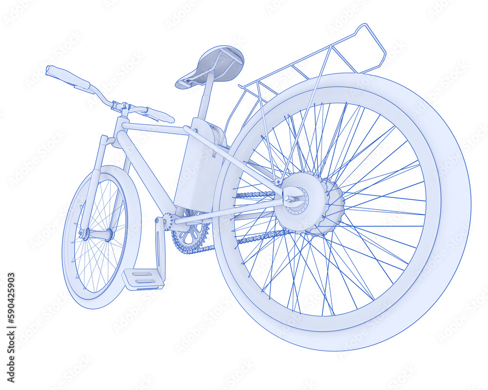Fototapeta premium Realistic bike isolated on transparent background. 3d rendering - illustration