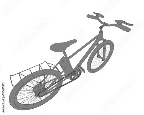 Fototapeta Naklejka Na Ścianę i Meble -  Realistic bike isolated on transparent background. 3d rendering - illustration