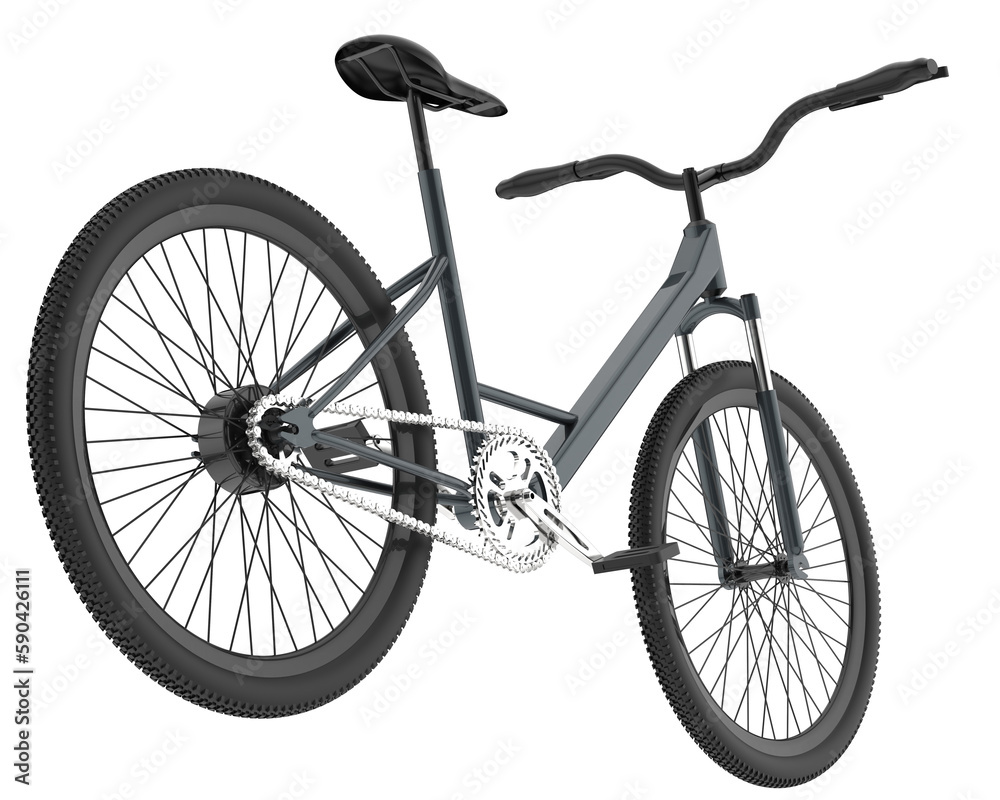 Fototapeta premium Realistic bike isolated on transparent background. 3d rendering - illustration