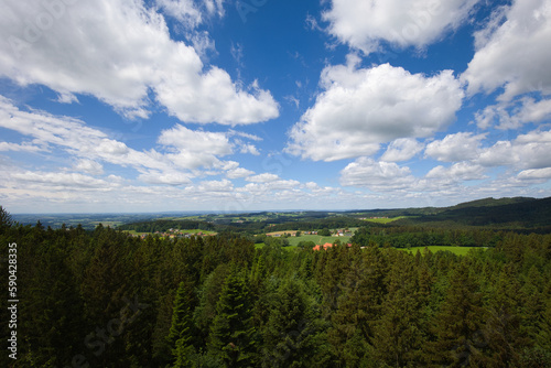 Landscape at the adventure tower of the treetop walk in Kopfing, Upper Austria. photo