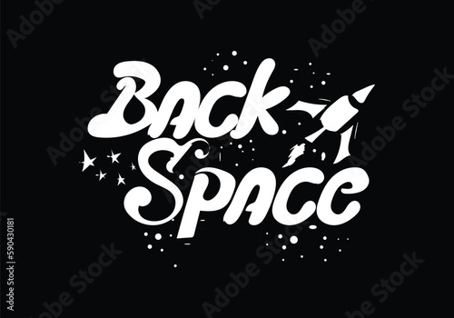 hand drawing custom logo word of BACK SPACE